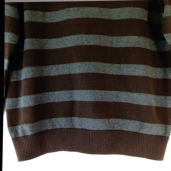 💋Tommy Hilfiger Stripe Logo Cotton V Neck Sweater - Picture 6 of 8